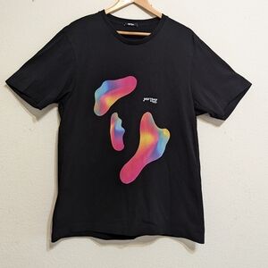 MSFTSrep Shirt Mens Medium Black Abstract Crewneck Graphic Tee